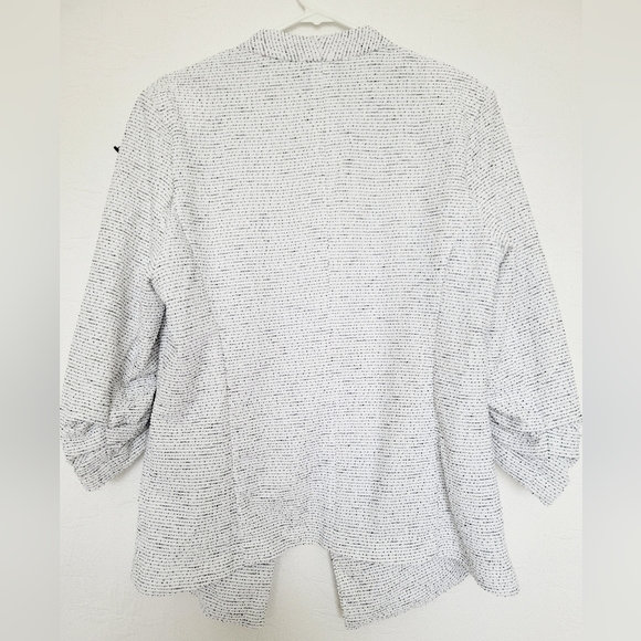 Carolina Belle Montreal Heathered White/Blk OpenFront Cardigan/Blazer Stretch XL - Picture 15 of 16